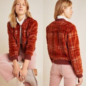 NWT Anthro Plaid Teddy Bomber